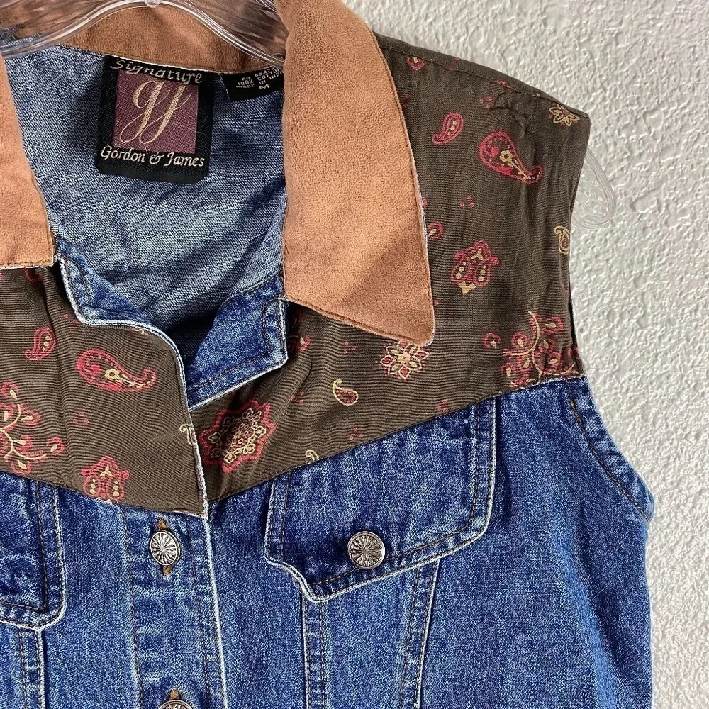 Gordan & James Y2K Denim Vest SZ M